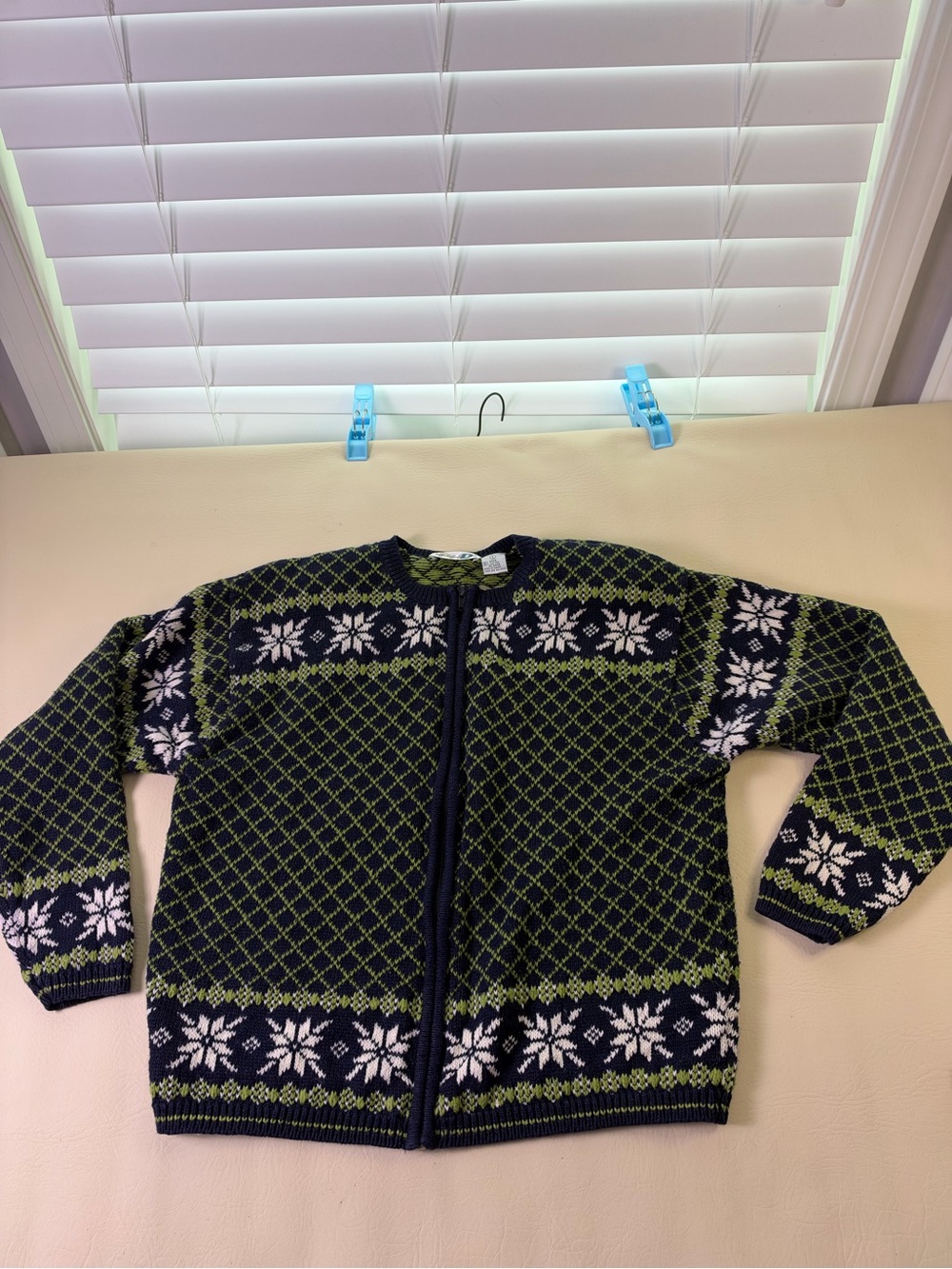 Paul Harris Design (PHD) full zip cotton blend sweater large